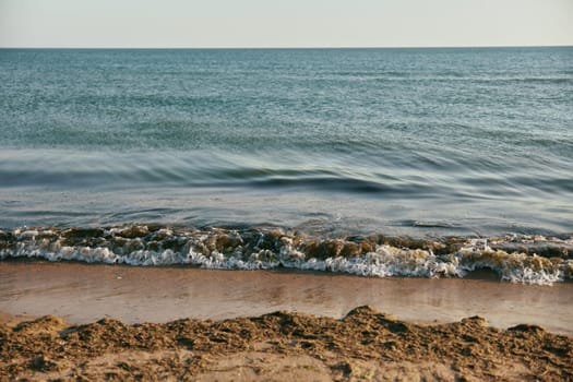 peaceful, calm seascape at sunset in sunny weather. High quality photo