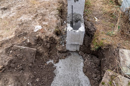 concrete foundations. construction of a family house. High quality photo