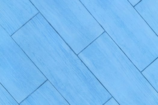 Blue diagonal line stripe tile floor pattern abstract texture background, top view.