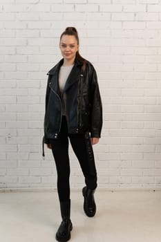 design jacket zipper background fashion leather isolated black clothes casual style clothing white
