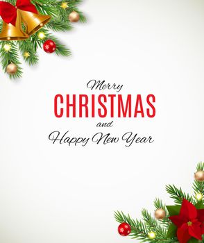 Merry Christmas and New Year Background. Vector Illustration EPS10