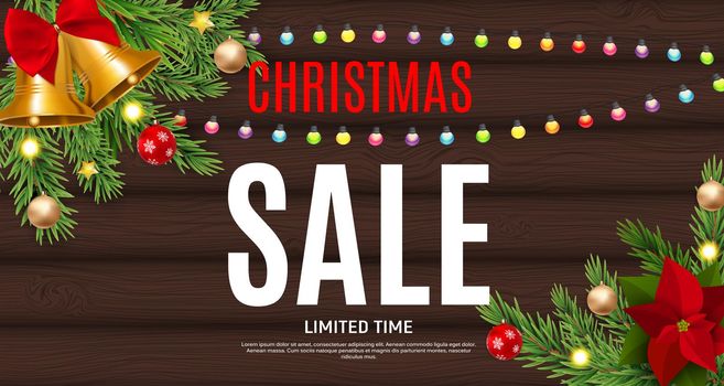 Christmas and New Year Sale Background, Discount Coupon Template. Vector Illustration eps10