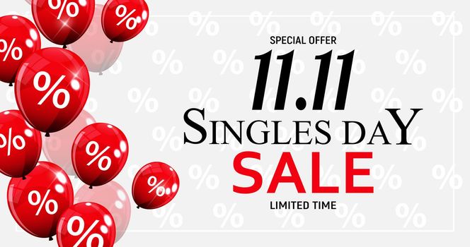 November 11 Singles Day Sale. Vector Illustration EPS10