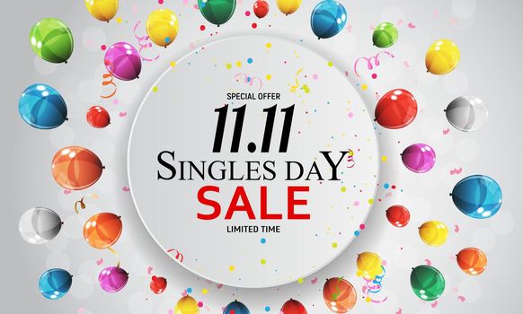 November 11 Singles Day Sale. Vector Illustration EPS10