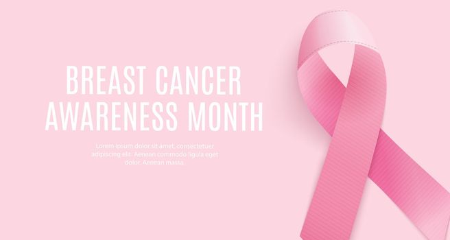 Breast Cancer Awareness Month Pink Ribbon Background Vector Illustration EPS10