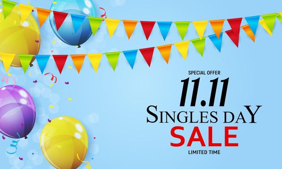 November 11 Singles Day Sale. Vector Illustration EPS10