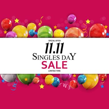 November 11 Singles Day Sale. Vector Illustration EPS10