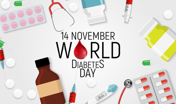 14 November. World diabetes day awareness background. vector Illutration EPS10