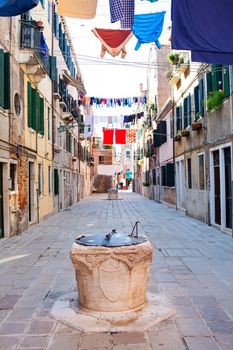 Clothes hanging to dry on a clothes-line in Venice