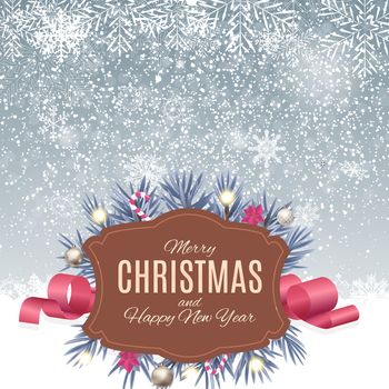 Merry Christmas and New Year Background. Vector Illustration EPS10