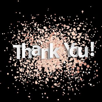 Paper art of thank you lettering background. Vector Illustration EPS10