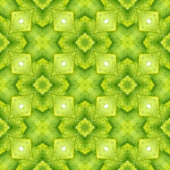 Ikat repeating swimwear design. Green interesting boho chic summer design. Watercolor ikat repeating tile border. Textile ready wondrous print, swimwear fabric, wallpaper, wrapping.