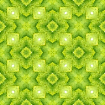 Ikat repeating swimwear design. Green interesting boho chic summer design. Watercolor ikat repeating tile border. Textile ready wondrous print, swimwear fabric, wallpaper, wrapping.