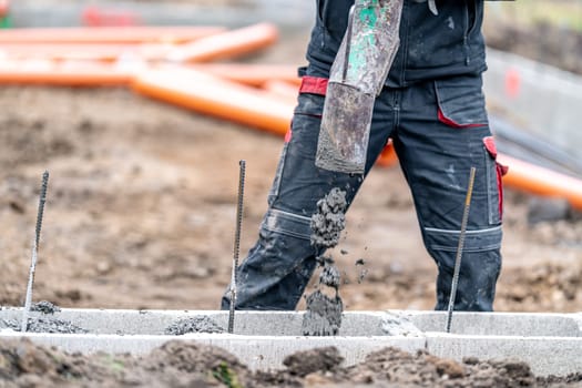 concrete foundations. construction of a family house. High quality photo