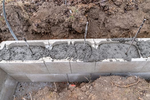 concreting of the foundation of a new building under construction. High quality photo