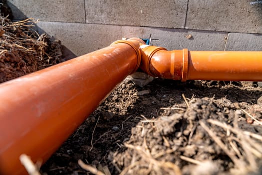plastic PVC pipes for the construction of rain and waste sewerage and water supply. construction of a new house.
