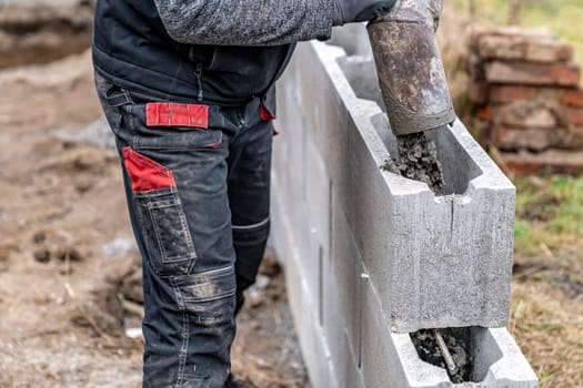 concrete foundations. construction of a family house. High quality photo