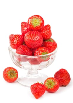 bowl with strawberries isolated on white background