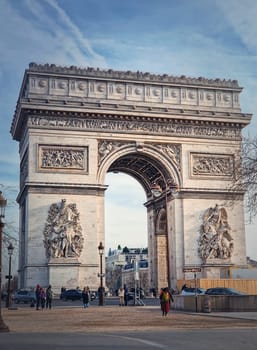Triumphal Arch, Paris, France. Arc de Triomphe  historical landmark
