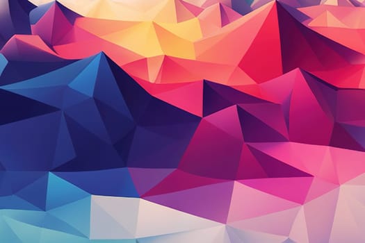 Abstract polygonal background of different color figures. Template for a text. Futuristic style geometric colorful triangle texture illustration.