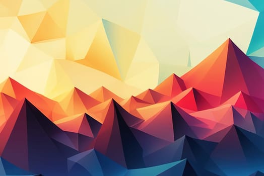 Abstract polygonal background of different color figures. Template for a text. Futuristic style geometric colorful triangle texture illustration.