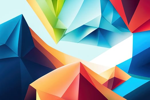 Abstract polygonal background of different color figures. Template for a text. Futuristic style geometric colorful triangle texture illustration.