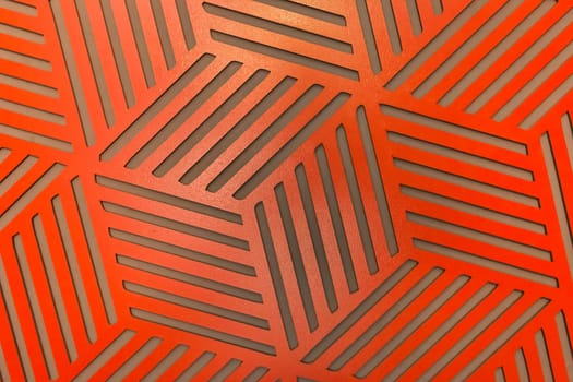 Pattern Red Orange Abstract Geometric Contemporary Interior Wall Design Architecture Decoration Texture Background.