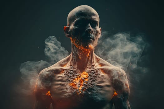 Oncology. Cancer cells. Chemotherapy. treatment for malignant in a human body caused by carcinogens and genetics with a cancerous cell as an immunotherapy symbol and medical therapy.