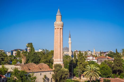 Minaret of Alaaddin Mosque in Antalya, Turkey. Yivli Minare.