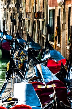 One of the many icons of Venice, gondolas