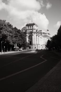 Vertical shot of the Reichstag building in Berlin, Germany