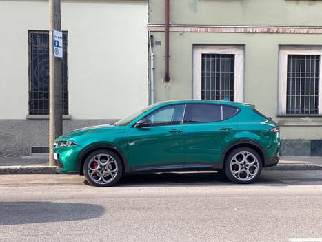 Cremona, Italy - April 2023 Alfa Romeo Tonale Edizione Speciale SUV parked in the street