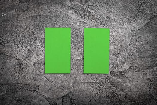 Set of green business cards. Blank business cards for company style.