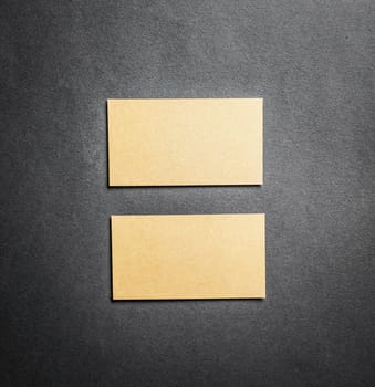 Set of golden business cards. Blank business cards for company style.