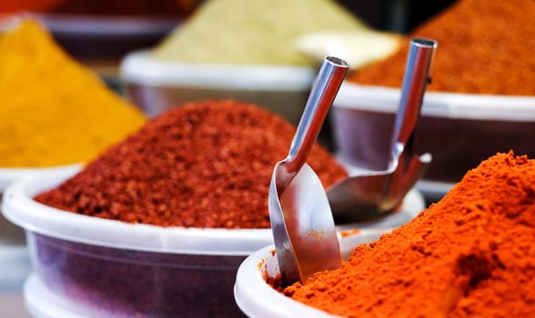 Natural spices selling on spice market
