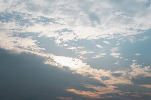 Cloudscape of natural sky with blue sky and white clouds in the sky use for wallpaper background in concept dreamy, heaven or freedom in life