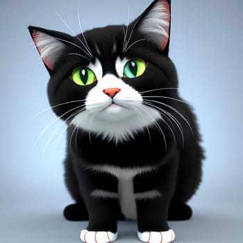 3D cute cats for calendar with cat images. Square image.