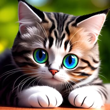 3D cute cats for calendar with cat images. Square image.