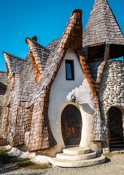 Sibiu, Romania - 28 october 2019: Elegant buildings Valley of Fairies in Romania