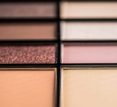 Top view of pastel palette of eyeshadows