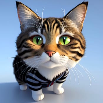 3D cute cats for calendar with cat images. Square image.