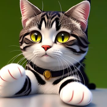 3D cute cats for calendar with cat images. Square image.