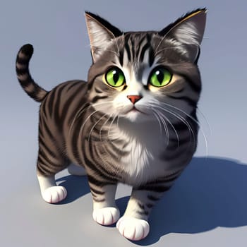 3D cute cats for calendar with cat images. Square image.