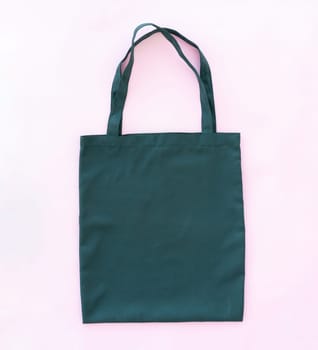 Comfy textile shopper bag on pink background