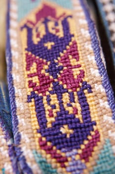 The decorative elements and ornaments on the national clothes of Uzbekistan