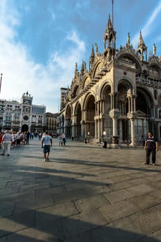 Venice, Italy - 06/08/2009 - Tourists visiting San Marco square in Venice in summer