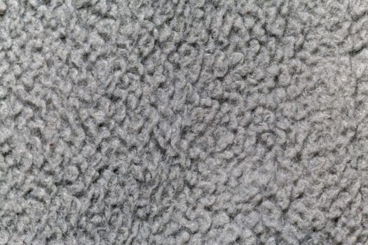 Gray fabric texture, terry cloth, extreme close-up view
