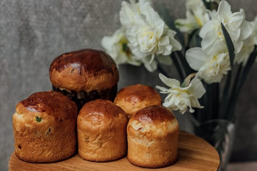 Jidasky or jidase and mazanec - traditional Czech sweet Easter pastry made of yeast dough, with eggs dyed with onion peels