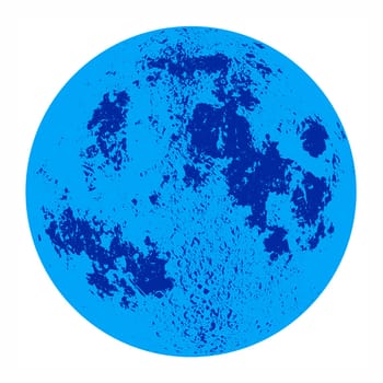 A once in a blue moon image against a black background.