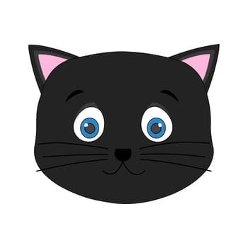 A black cute cat's face.